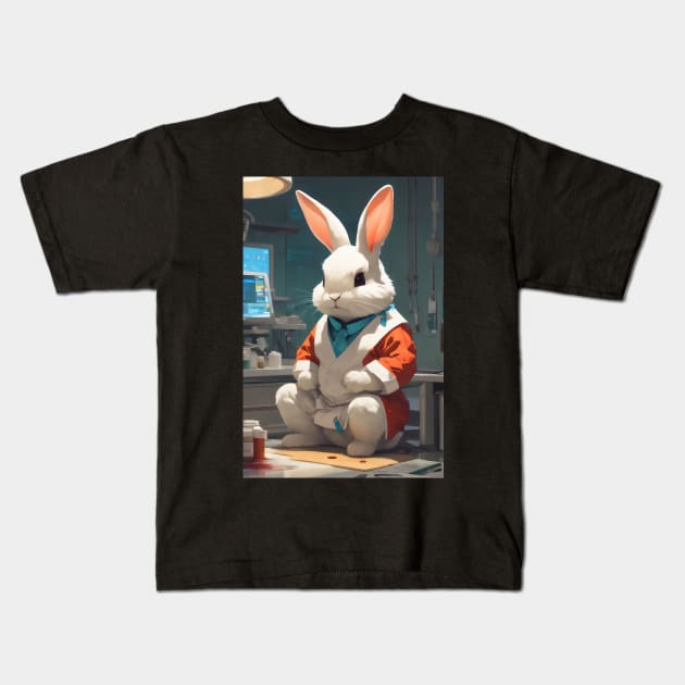 Doctor bunny rabbit Kids T-Shirt by Spaceboyishere